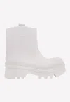 Chloé Rounded Toe Embossed Logo Fabric Detail Boots In White