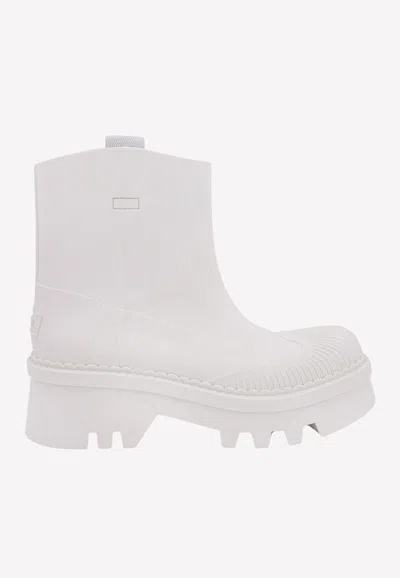 Chloé Raina Logo Rain Boots In White
