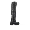 Chloé Leather Knee-high Boots With Tank Sole In Black