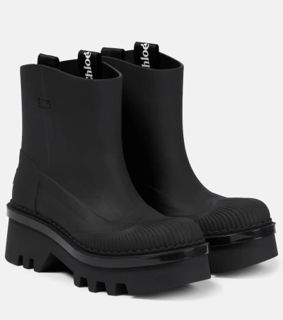 Chloé Raina Rain Boots In Black