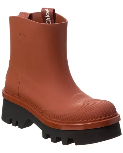 Chloé Raina Rubber Bootie In Brown