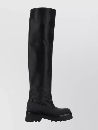 Chloé Raina Tall Round-toe Chunky Sole Boots In Black
