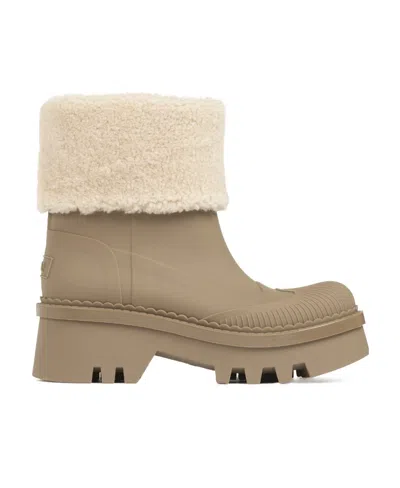 CHLOÉ RAINA TEXTURED SHORT BOOTS