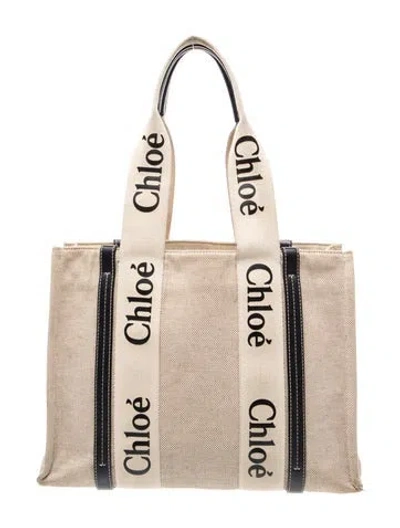 Pre-owned Chloé Rattan Tote In Neutral