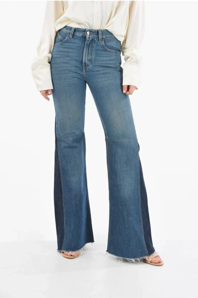 Chloé Raw Cut Bottom Flared Fit Jeans 34cm In Blue