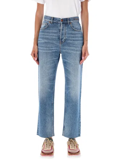 Chloé Raw Denim Jeans For Women In Blue