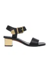 Chloé Rebecca Embellished Leather Sandals In Green