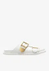 Chloé Rebecca Double-buckle Slides In White