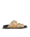 Chloé Rebecca Suede Slides In Nude