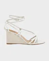 CHLOÉ REBECCA LEATHER STRAPPY WEDGE SANDALS