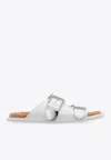 Chloé Rebecca Oversized Buckle Slides In White