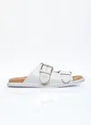 Chloé Rebecca Oversized Buckle Slides In White