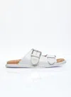 Chloé Rebecca Oversized Buckle Slides In White