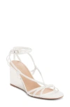 Chloé Leather Sandals With Metallic Effect Wedge 8 Cm In White
