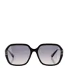 Chloé Rectangle Frame Sunglasses In Black/grey