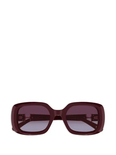 Chloé Rectangle Frame Sunglasses In Brown