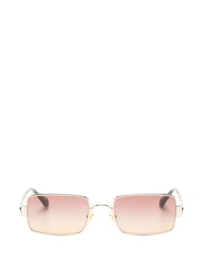 Chloé Rectangle-frame Sunglasses In Gold