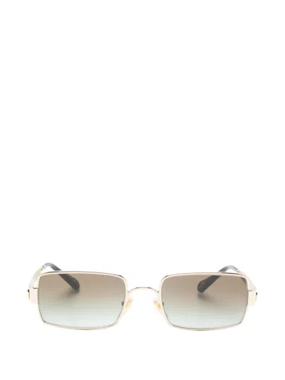 Chloé Rectangle-frame Sunglasses In Gold