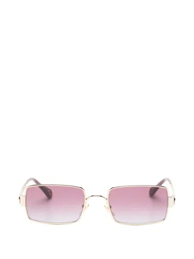 Chloé Rectangle-shape Sunglasses In Gold