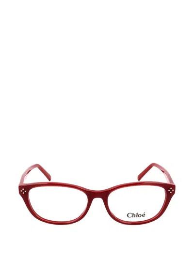 Chloé Rectangle-frame Glasses In Red