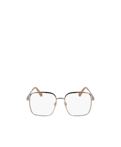 Chloé Rectangular Frame Logo Flat Mirror In Brown