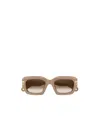 Chloé Rectangular Frame Sunglasses In Brown