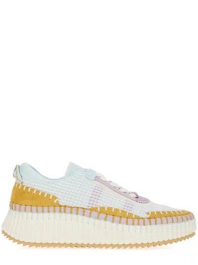 Chloé Recycled Material Lace-up Sneakers For Women In Multi