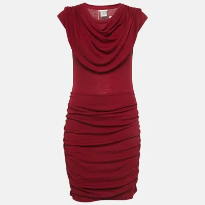 Pre-owned Chloé Red Jersey Ruched Mini Dress Xs