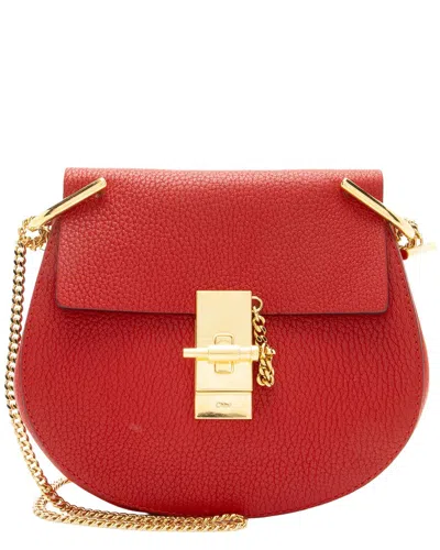 Pre-owned Chloé Red Lambskin Drew Small Shoulder Bag (authentic Pre-loved)
