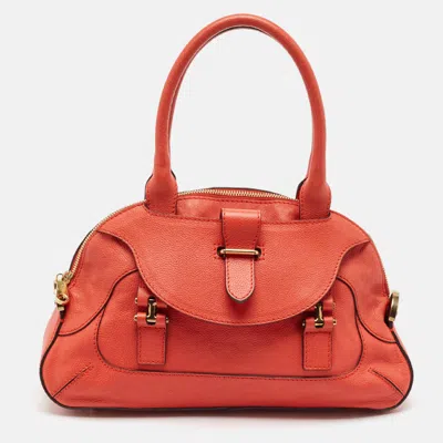 Pre-owned Chloé Red Leather Georgia Dome Satchel