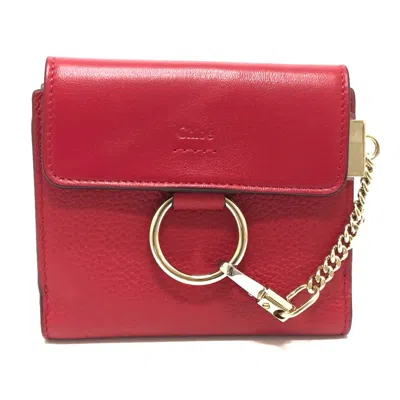 Pre-owned Chloé Red Leather Wallet (bi-fold) ()