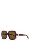 Chloé Chloe Women Burgundy Acetate Sunglasses In Brown