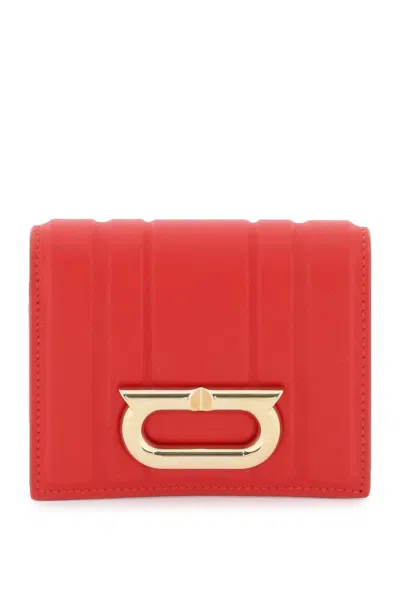 Chloé Red Matte Leather Wallet With Gancini Hook Ornament For Women