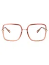 Chloé Red-pink-transparent Bio Injection Glasses In Gold