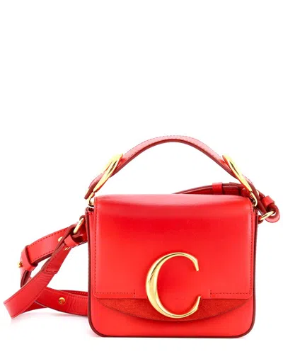 Chloé Red Sheep Leather C Flap Bag Mini (authentic Pre-loved)
