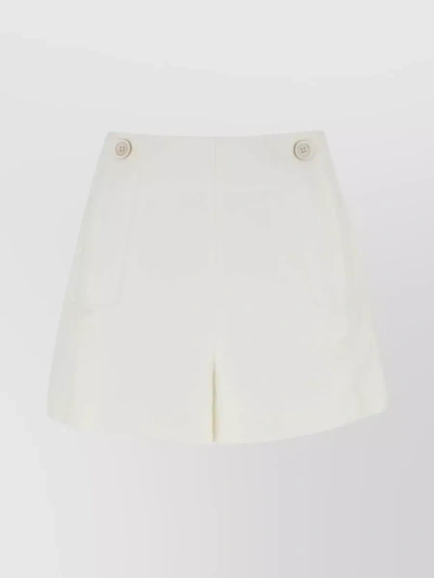 Chloé Refined Wool Blend Shorts In Beige