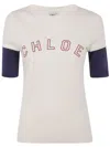 Chloé Logo Embroidered Heavy Cotton Wool T-shirt In White
