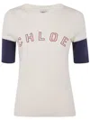 Chloé Logo Embroidered Heavy Cotton Wool T-shirt In White