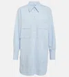 Chloé Oversized Shirt Blue Size 10 100% Cotton In Blue