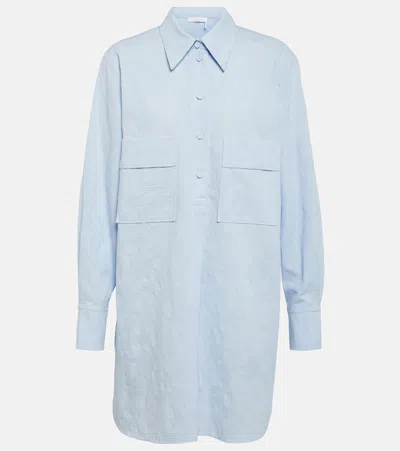 Chloé Oversized Shirt Blue Size 10 100% Cotton