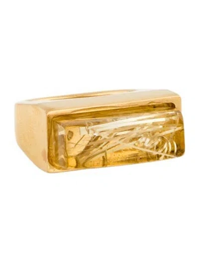 Pre-owned Chloé Resin Square Cocktail Ring In Multi