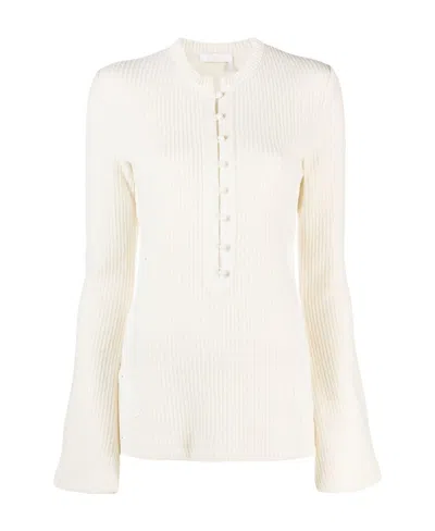 CHLOÉ CHLOÉ FLARE SLEEVED KNIT TOP