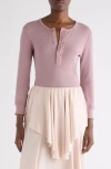 Chloé Knit Pullover Long Sleeves Crew Neck Ribbed In Pink