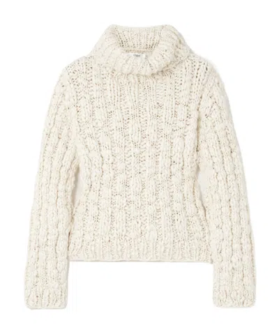 Chloé Rib Turtleneck Sweater In White