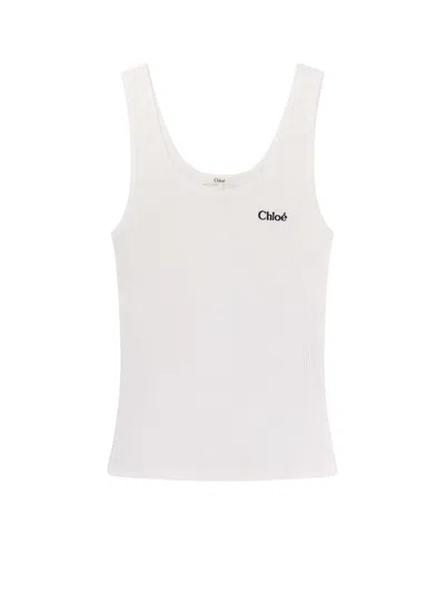Chloé Ribbed Cotton Tank Top