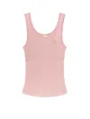 Chloé Ribbed Cotton Top In Pink