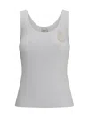Chloé Ribbed Jersey Top In Gray