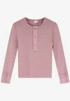 Chloé Ribbed Knit Long-sleeved T-shirt In Pink