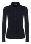 Chloé Wool Polo Shirt In Blue