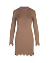 Chloé Ribbed-knit Mini Dress In Brown